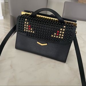 Fendi monster studs leather bag